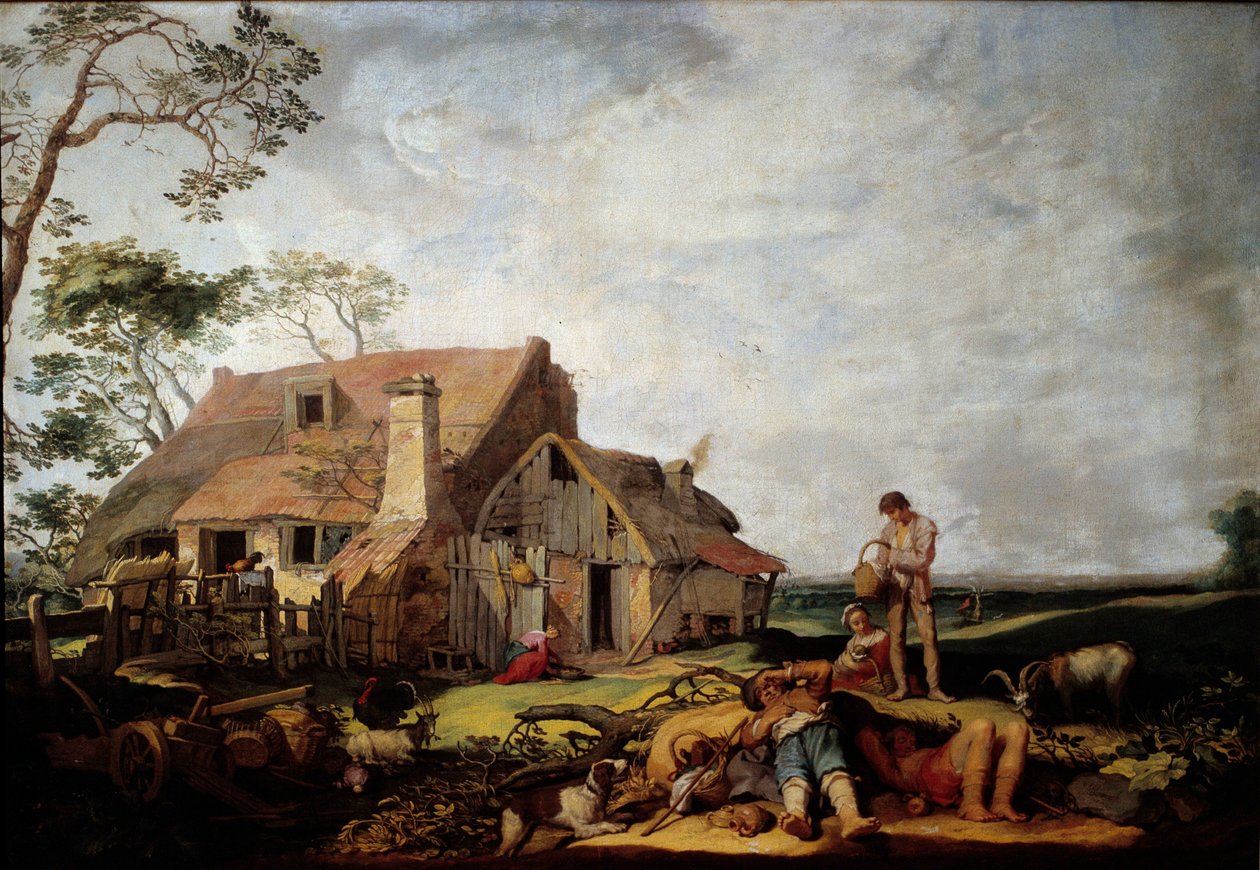 農民が休んでいる風景 アブラハム・ブルーマート（1564-1651）の絵 作： アブラハムブロマート