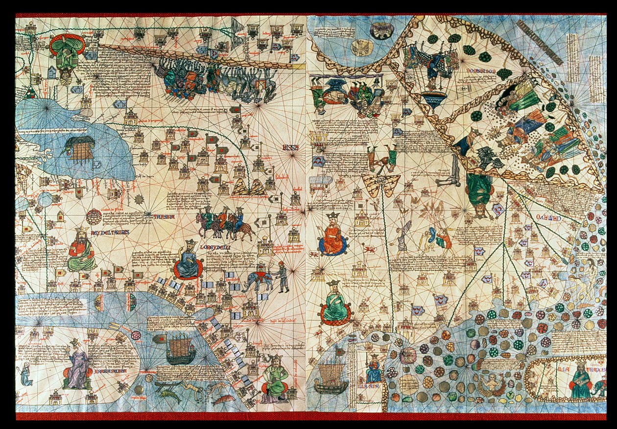 カタルーニャ・アトラス、1375年（地図） 作： Abraham＆Cresques Yehuda（1360-1410）Cresques