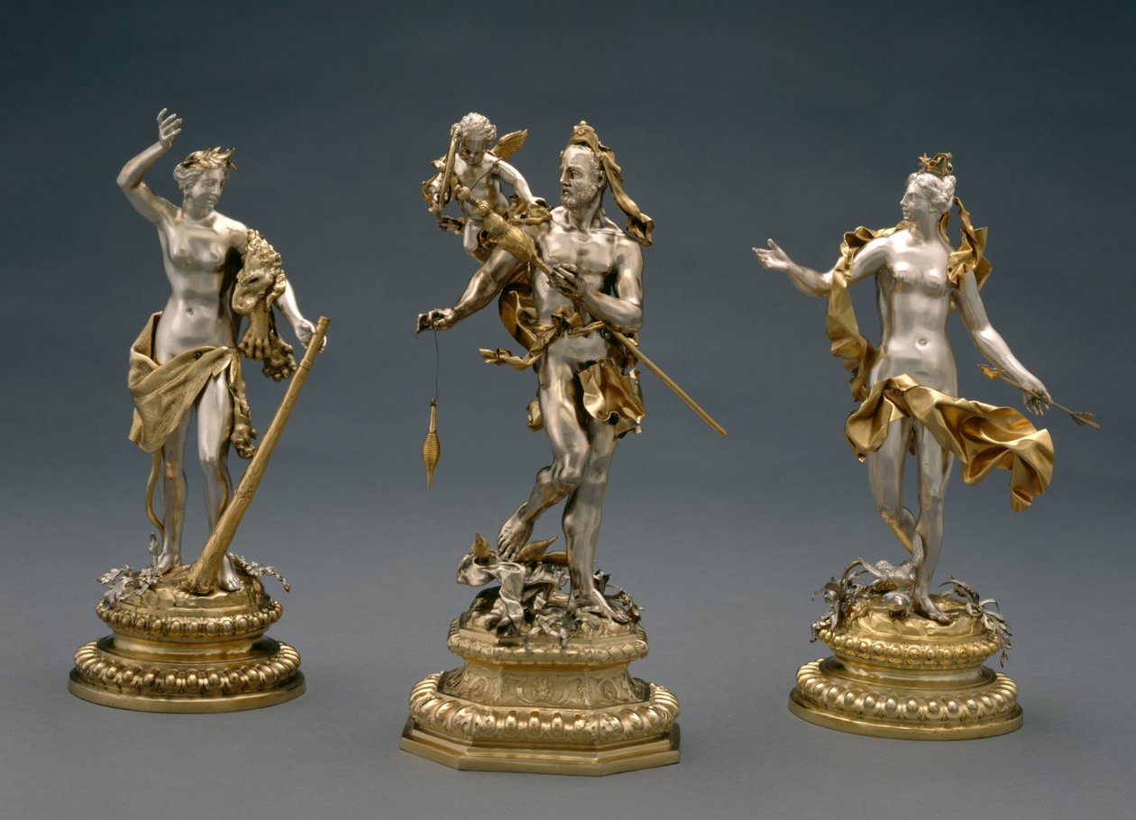 ヘラクレス、オンファレと金星、1695-1700年頃（部分的に銀メッキ） 作： アブラハム・ドレントウェット