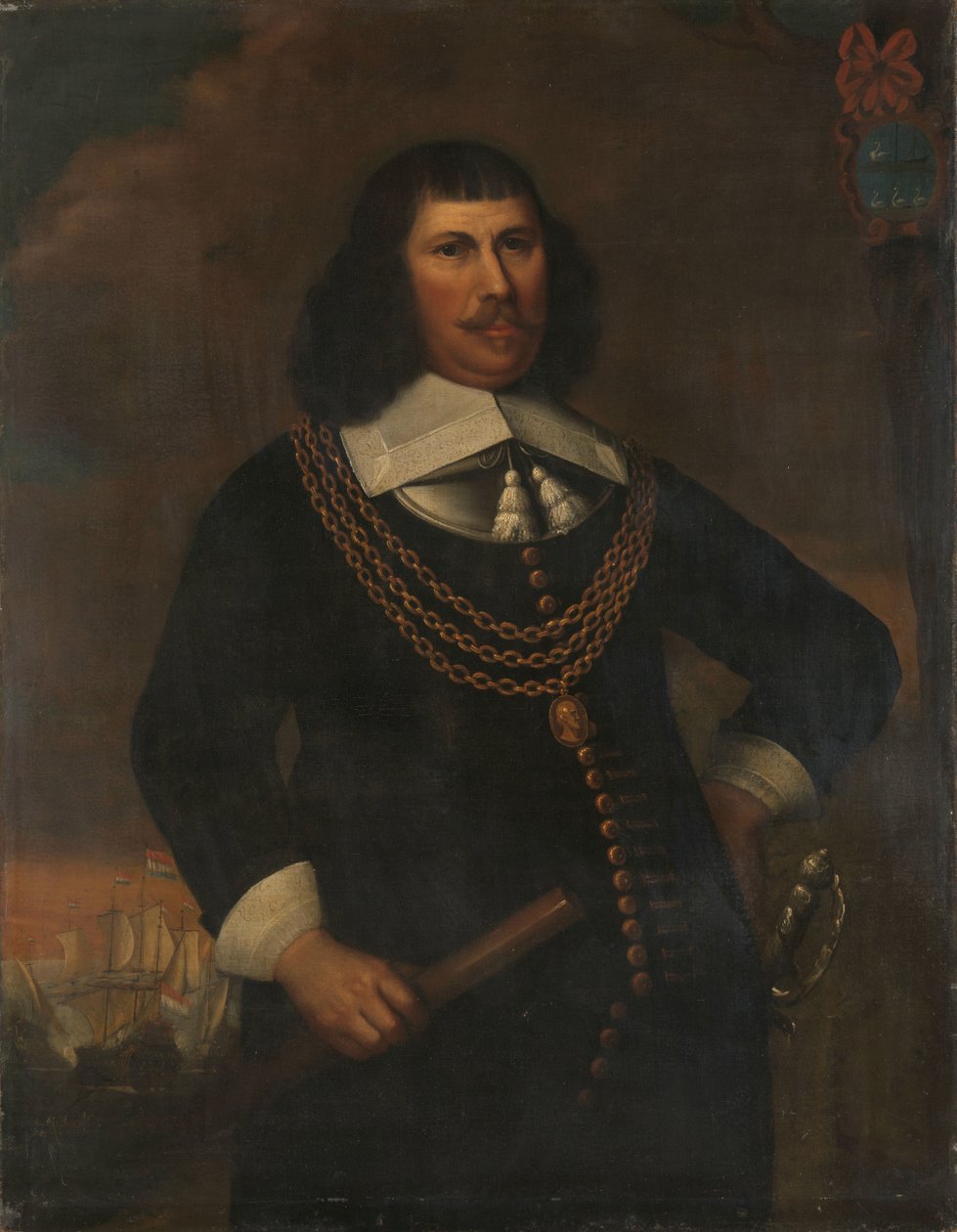 ピーター・フロリス (1605～58年頃)、北部地区副提督 作： Abraham Liedts（コピー後）