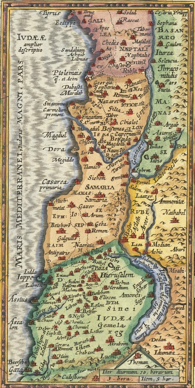 1624年、アブラハム・オルテリウスによる聖地詳細地図 作： アブラハム・オルテリウス