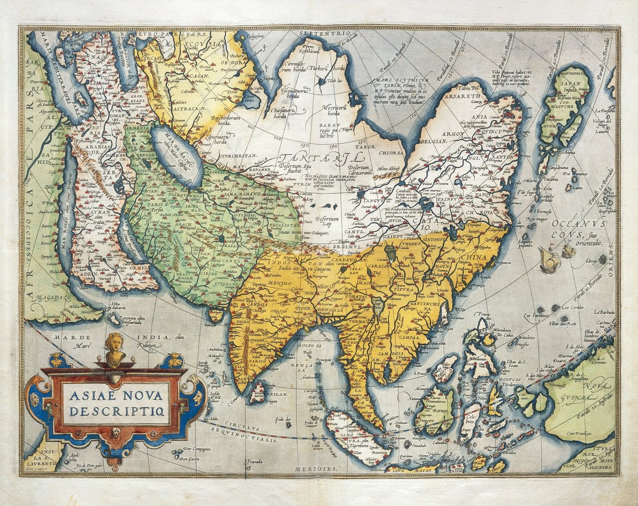 アブラハム・オルテリウスの「Theatrum Orbis Terrarum」よりアジアの地図 作： アブラハム・オルテリウス