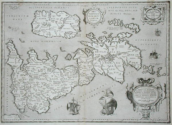 イギリスとアイルランドの地図 作： アブラハム・オルテリウス
