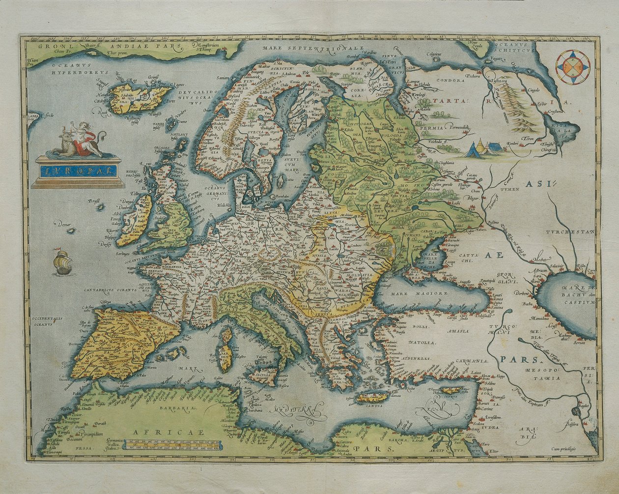 アブラハム・オルテリウスの「Theatrum Orbis Terrarum」によるヨーロッパの地図 作： アブラハム・オルテリウス