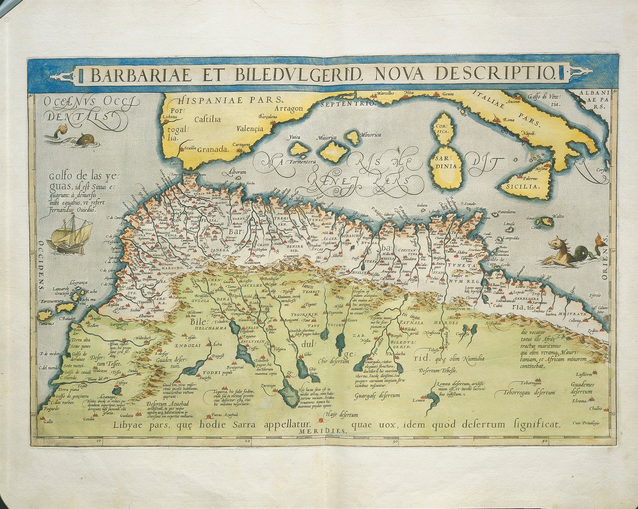 アブラハム・オルテリウス「Theatrum Orbis Terrarum」より北アフリカの地図 作： アブラハム・オルテリウス