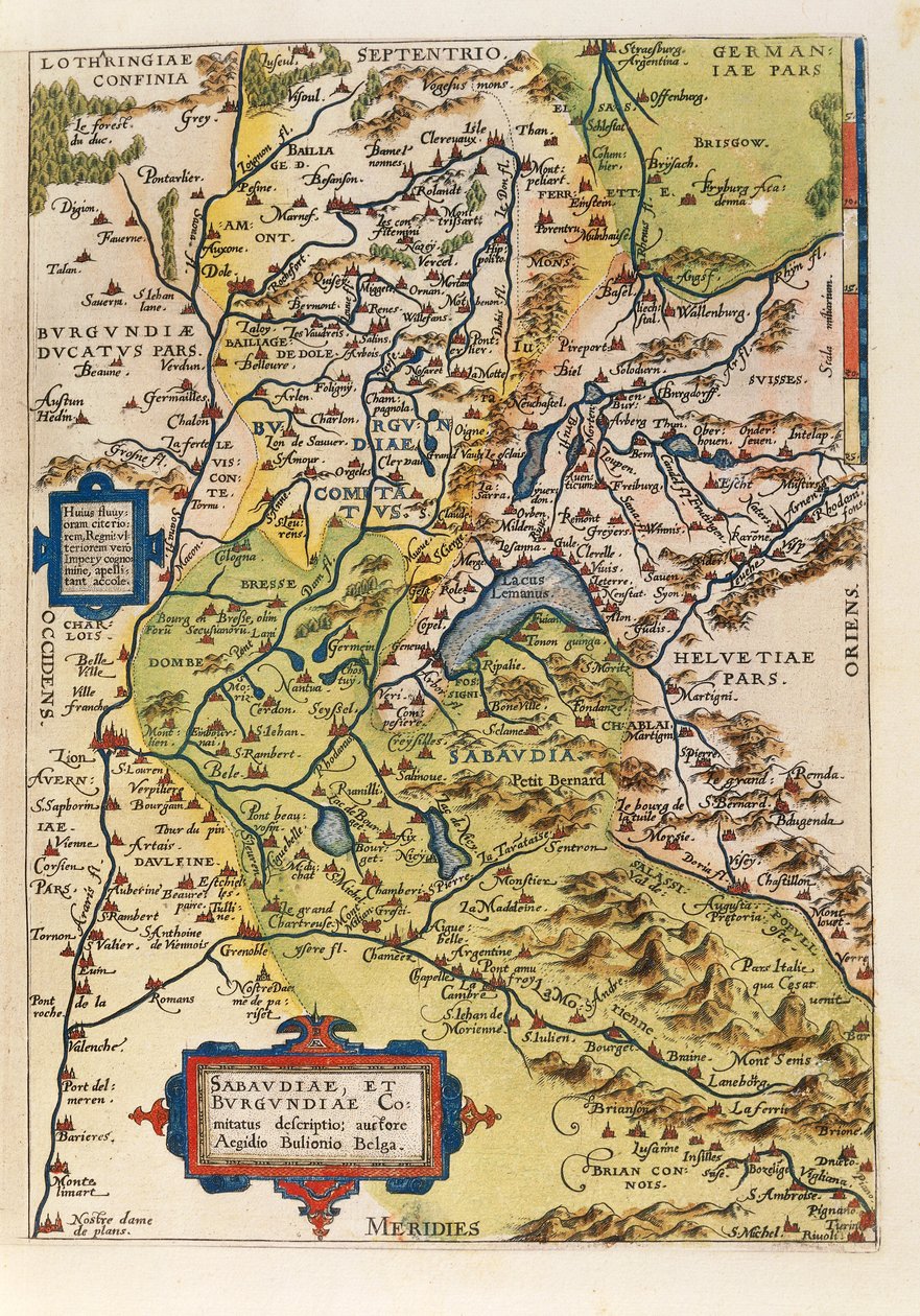 アブラハム・オルテリウスの『Theatrum Orbis Terrarum』からSavoieの地図。 作： アブラハム・オルテリウス