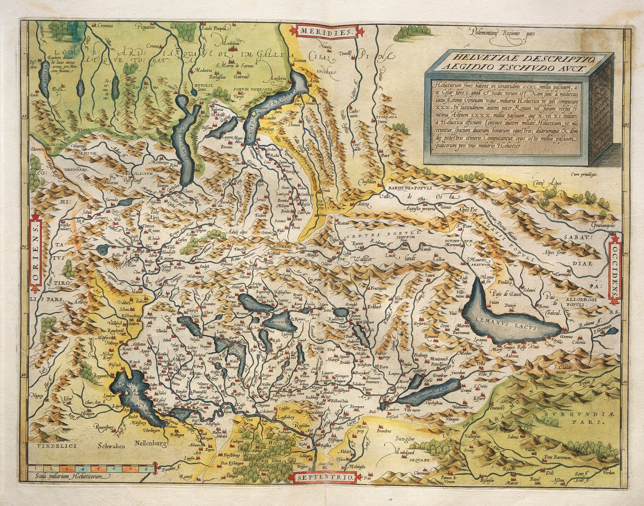 アブラハム・オルテリウス「Theatrum Orbis Terrarum」よりスイスの地図 作： アブラハム・オルテリウス