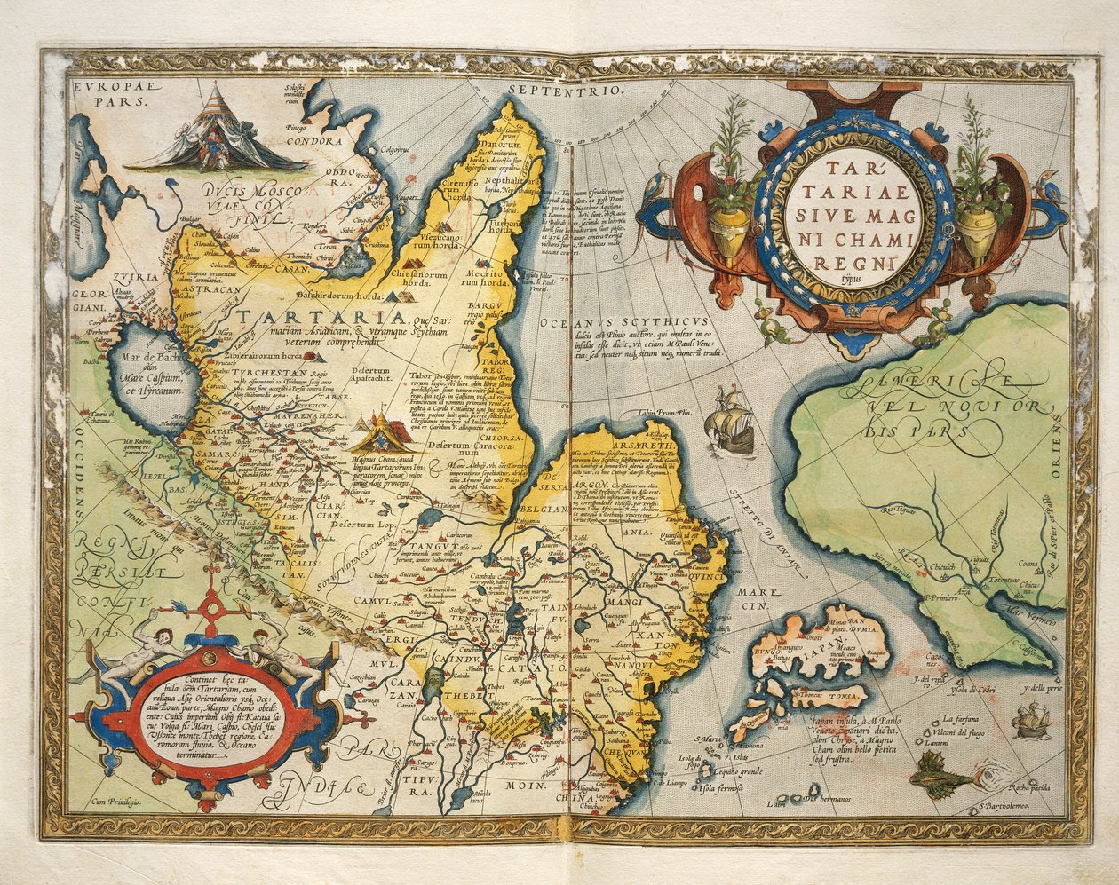 アブラハム・オルテリウスの『Theatrum Orbis Terrarum』からの北アジア・中央アジアのタルタルの地図 作： アブラハム・オルテリウス