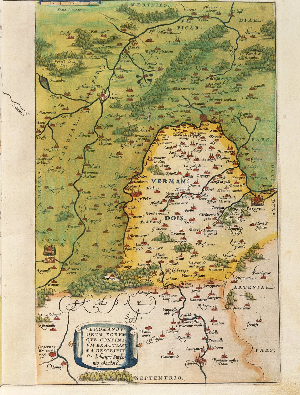 アブラハム・オルテリウスの『Theatrum Orbis Terrarum』に掲載されているヴェルマンドイスの地図。 作： アブラハム・オルテリウス
