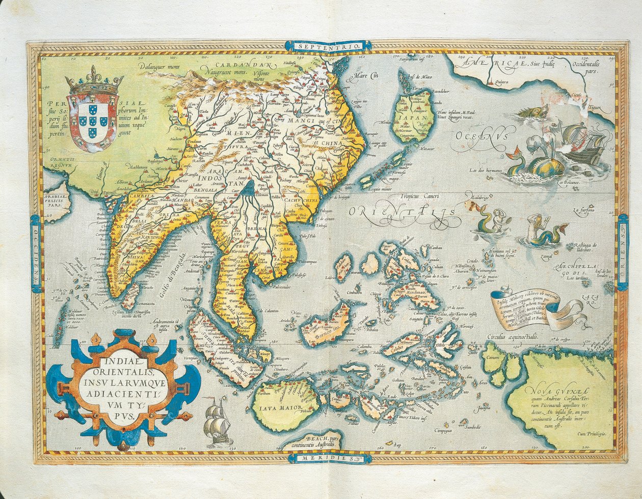 アブラハム・オルテリウスの『Theatrum Orbis Terrarum』からのインド諸島の地図 作： アブラハム・オルテリウス