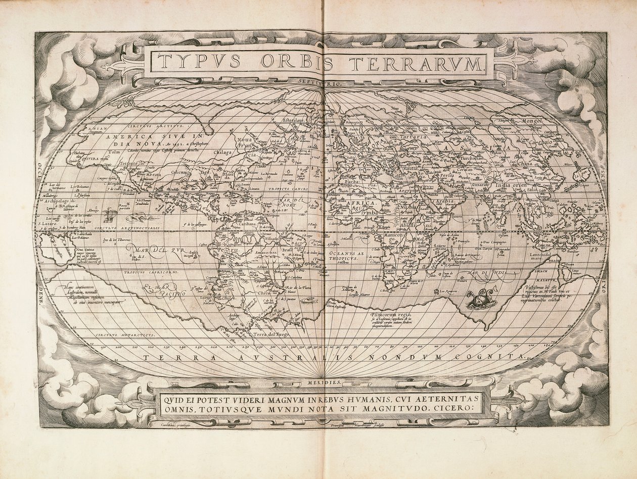 アブラハム・オルテリウスの『Theatrum Orbis Terrarum』から、アントワープで印刷された平面図。 作： アブラハム・オルテリウス