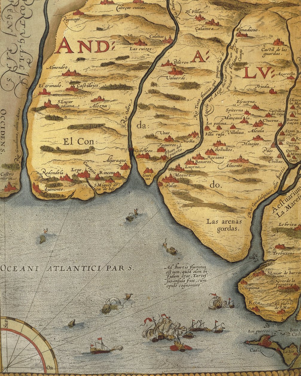 アンダルシアのパロス港（アブラハム・オルテリウスの『Theatrum Orbis Terrarum』より 作： アブラハム・オルテリウス