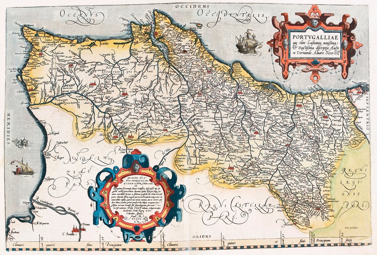 アブラハム・オルテリウスの「Theatrum Orbis Terrarum」に掲載されたポルトガル領の地理地図（Oertel, Ortell or Ortel 作： アブラハム・オルテリウス