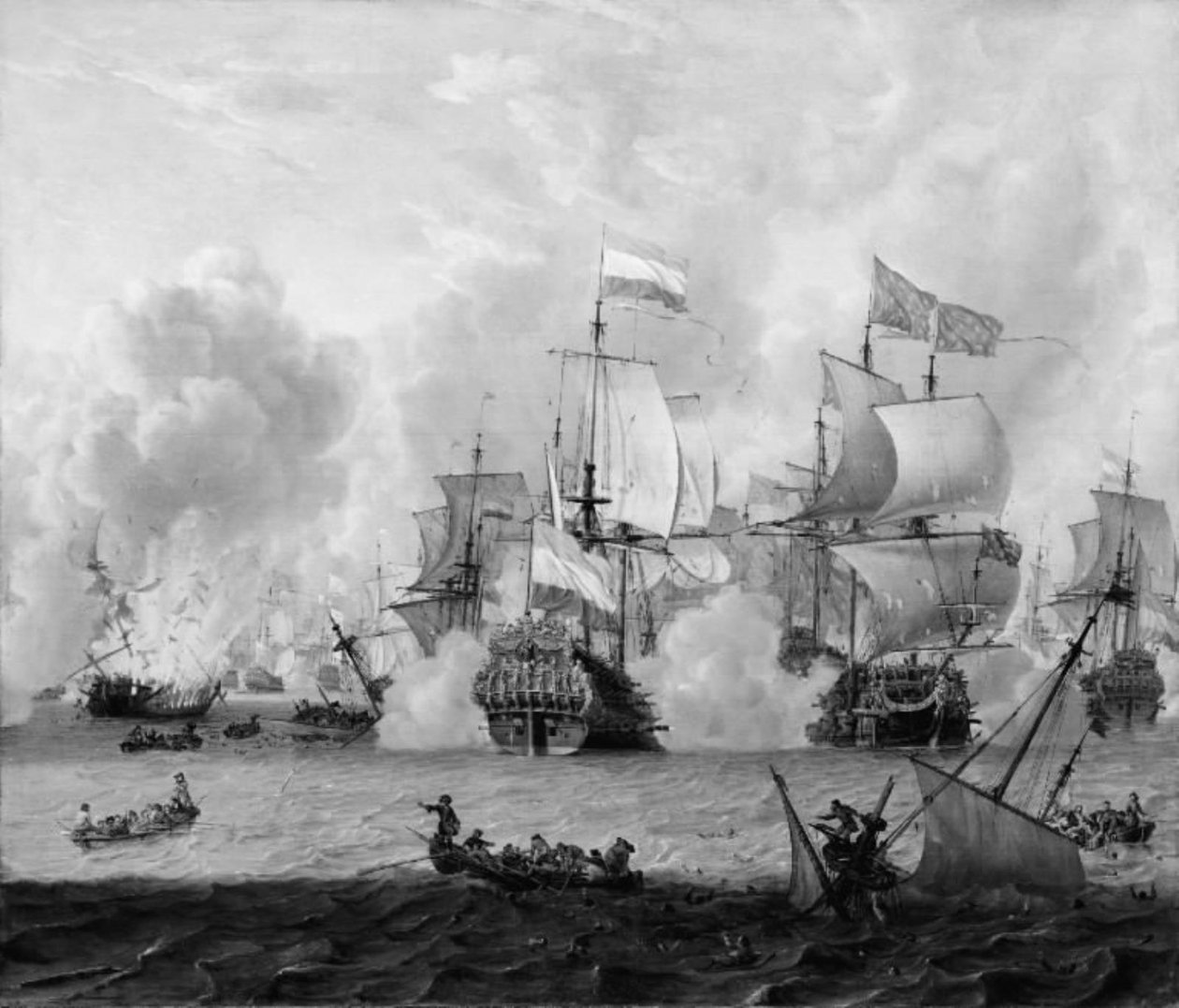 ラ・オーグにおけるイングランド艦隊とオランダ艦隊の遭遇、1692年5月29日 作： アブラハム・ストーク