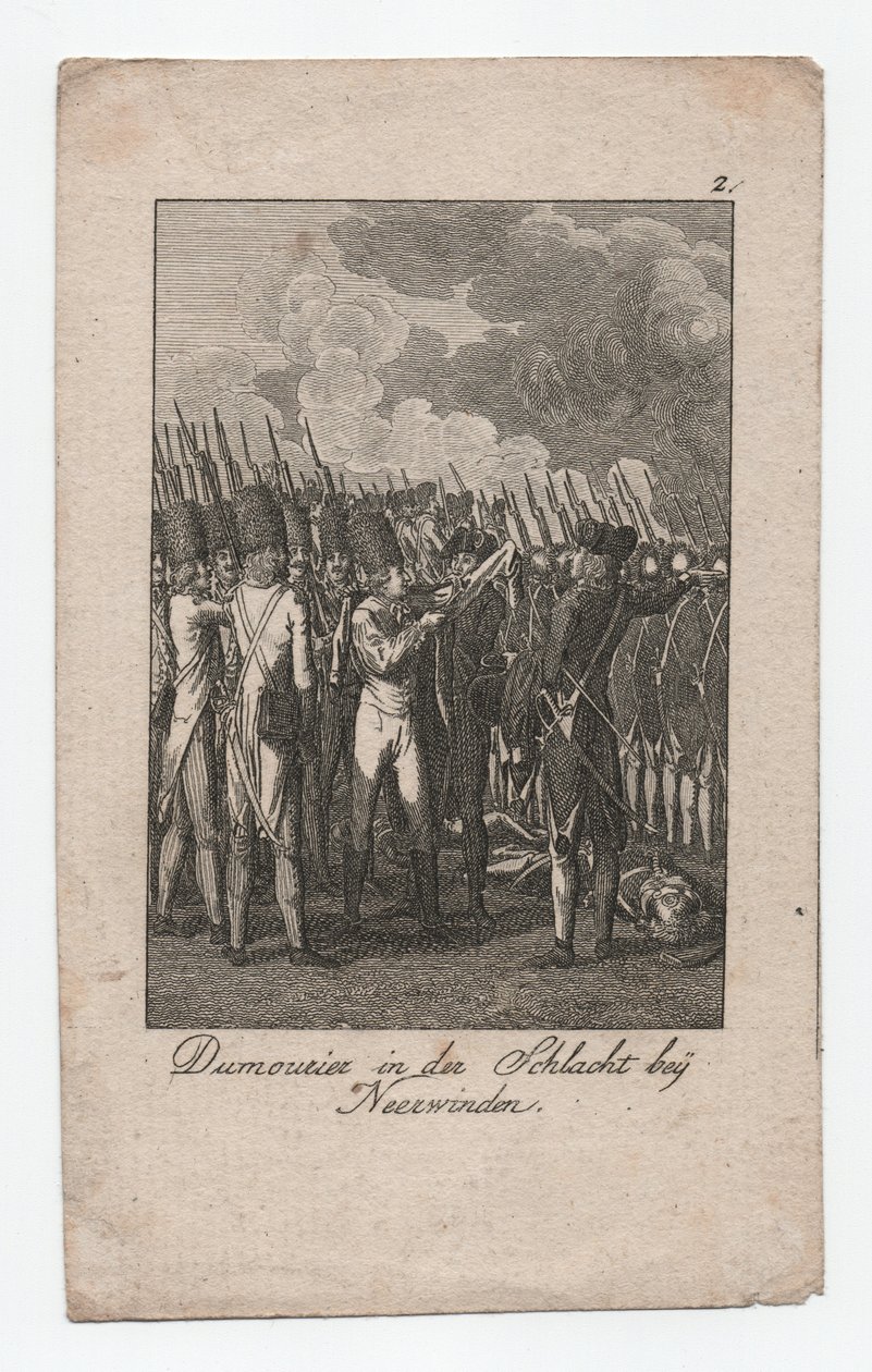 ネールヴィンデンの戦いにおけるデュムリエス、1795年頃（エングレーヴィング） 作： AbrahamWolfgangKüffner
