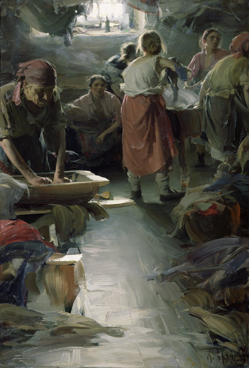 Laundresses、1901 作： アブラム・エフィモヴィッチ・アルヒポフ