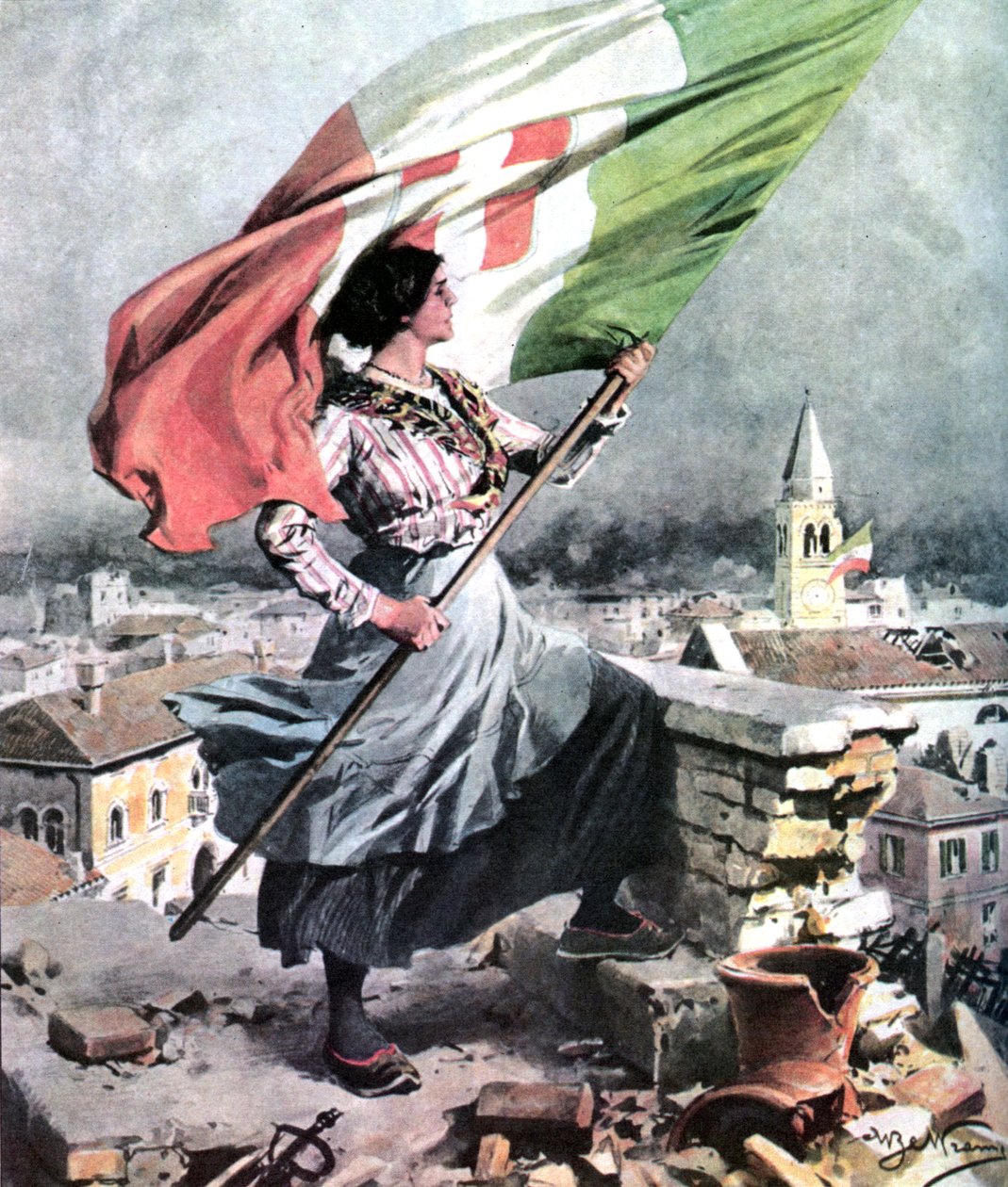 第一次世界大戦 1915年 1918年 イタリア-ヴィットリオ・ヴェネト 作： アキレ・ベルトラーメ