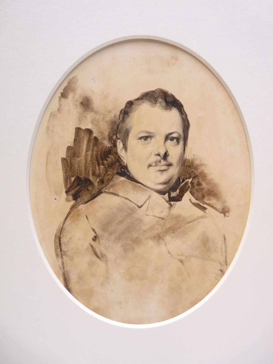 オノレ・ド・バルザック1799-1850の肖像、c。 1829年。 作： アキレ・デベリア