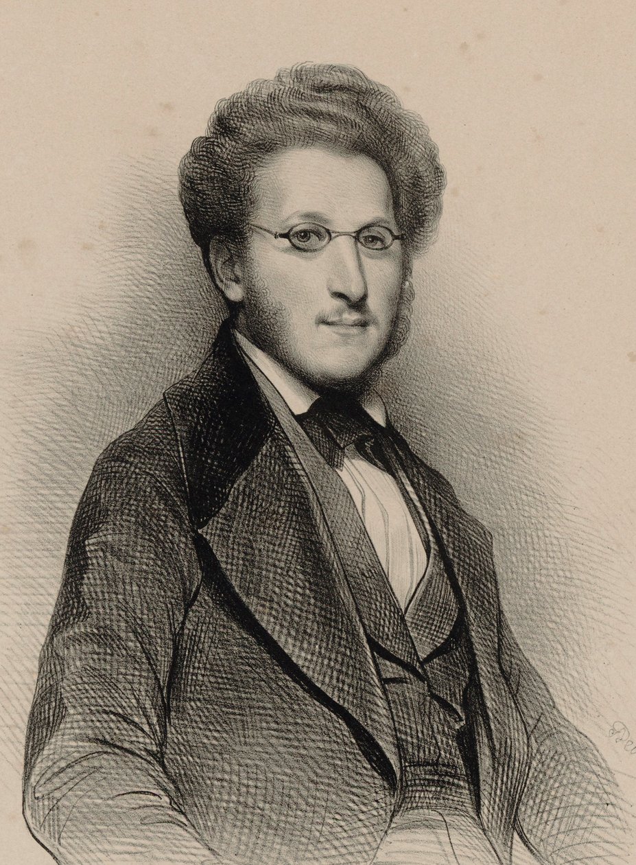 ヴァイオリン奏者で作曲家のハインリヒ・パノフカの肖像 1807-1887、1840年。 作： アキレ・デベリア