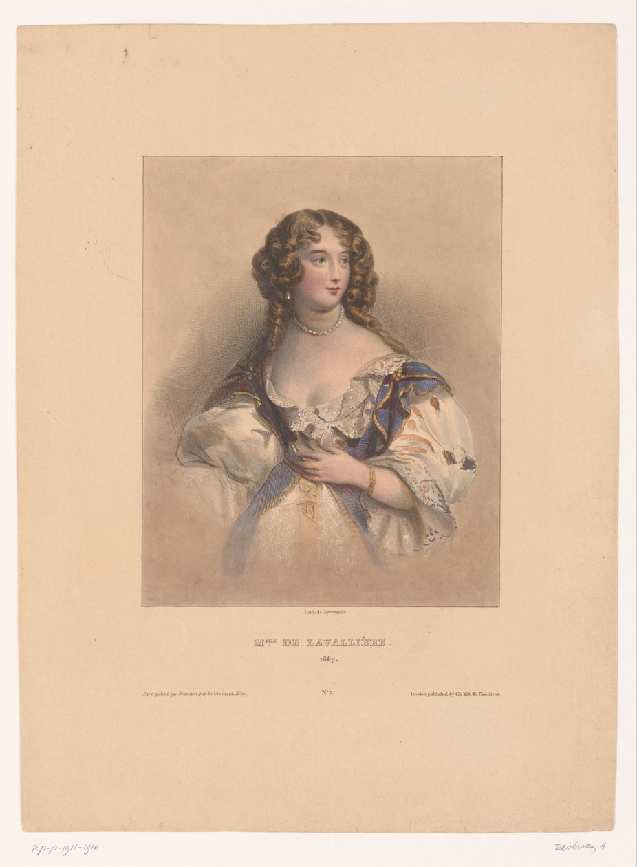 ルイーズ・ド・ラ・ヴァリエールの肖像 Miss de Lavallière、1667年（オブジェクトのタイトル） 作： アキレ・デベリア