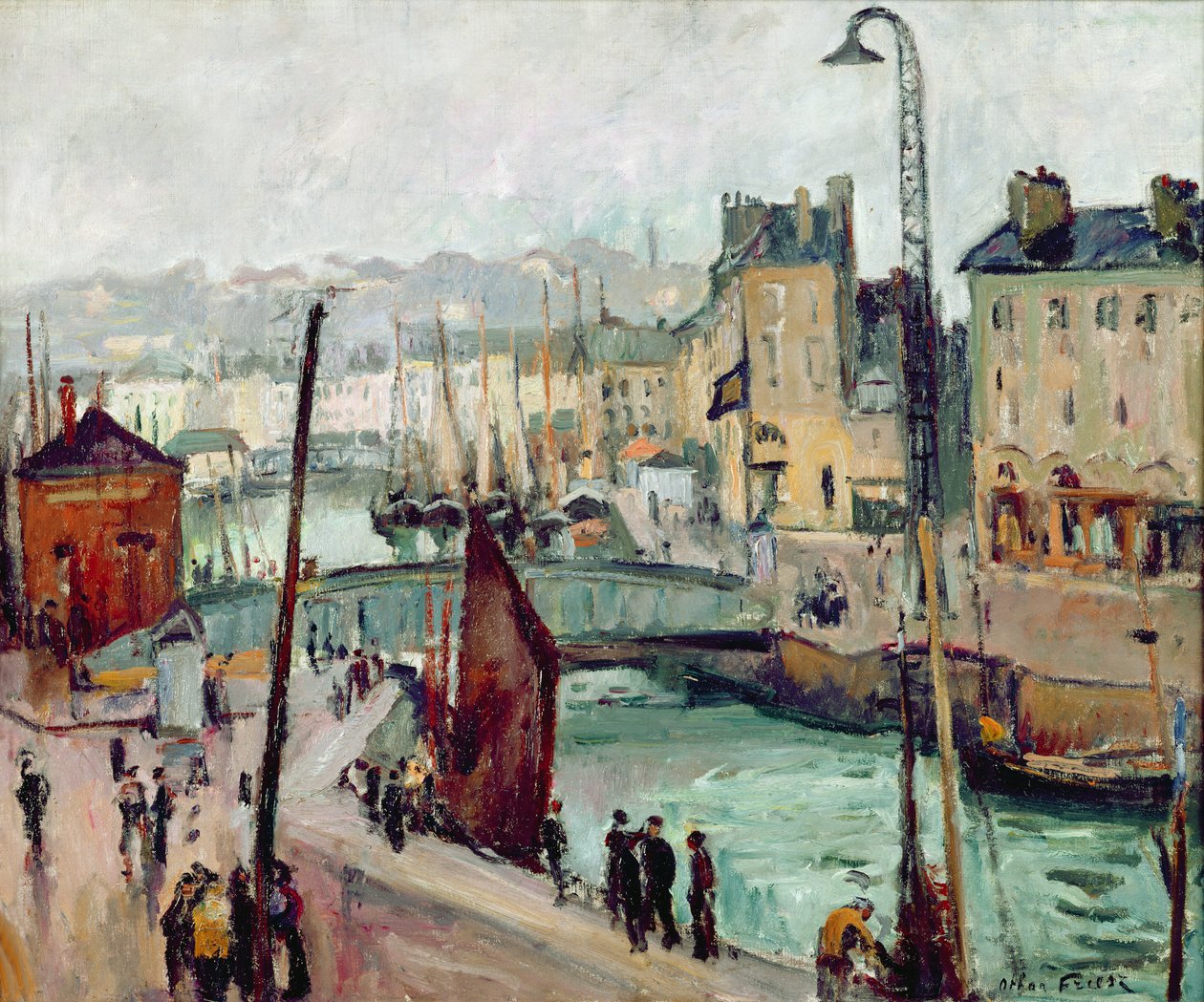 Le Havre、Bassin du Roy（キャンバスに油彩） 作： アキレエミールオトンフリエス