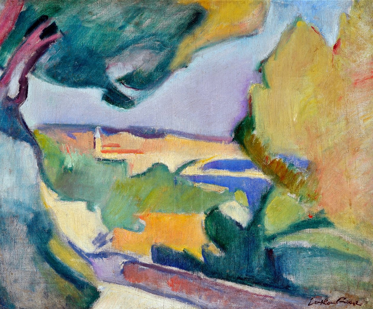 Välimeren maisema, n. 1907 (öljy kankaalle) 作： アキレエミールオトンフリエス