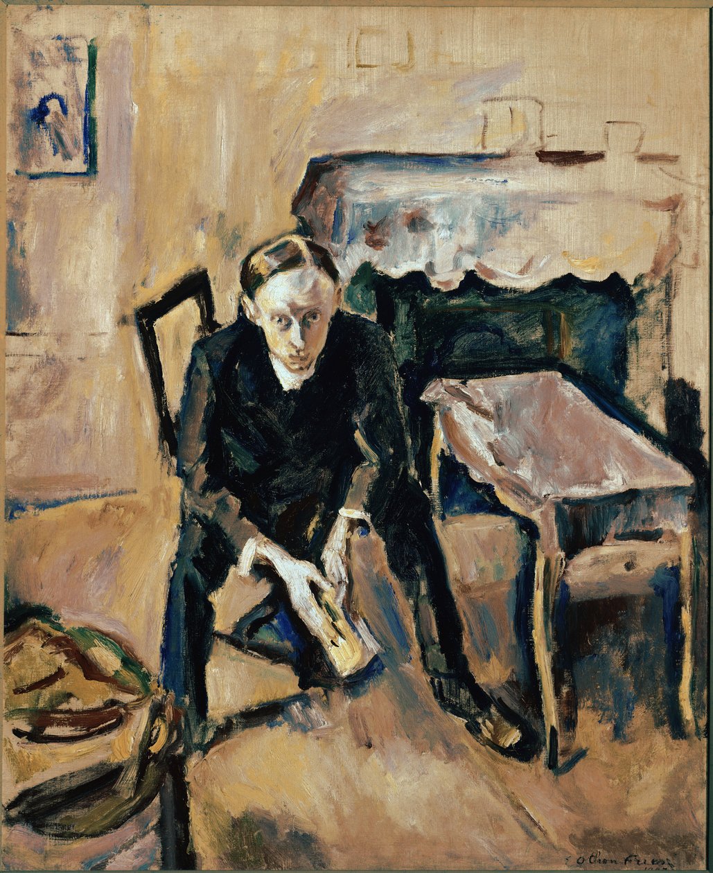 Retrato do escritor francês Fernand Fleuret (óleo sobre tela 作： アキレエミールオトンフリエス