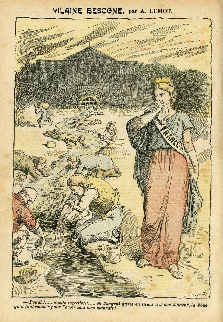 Achille Lemot (1846-1909)のイラスト（ル・ペレラン紙）26/06/04 - ヴィレーヌ作品 - 共和国 共和国, 宗教 信仰, 銀, 臣民会議所 半円形, ブロック・デ・ガーシュ - マリアンヌ, フランス (アレゴリー) - 洗濯/ランドリー 作： アキレ・レモット