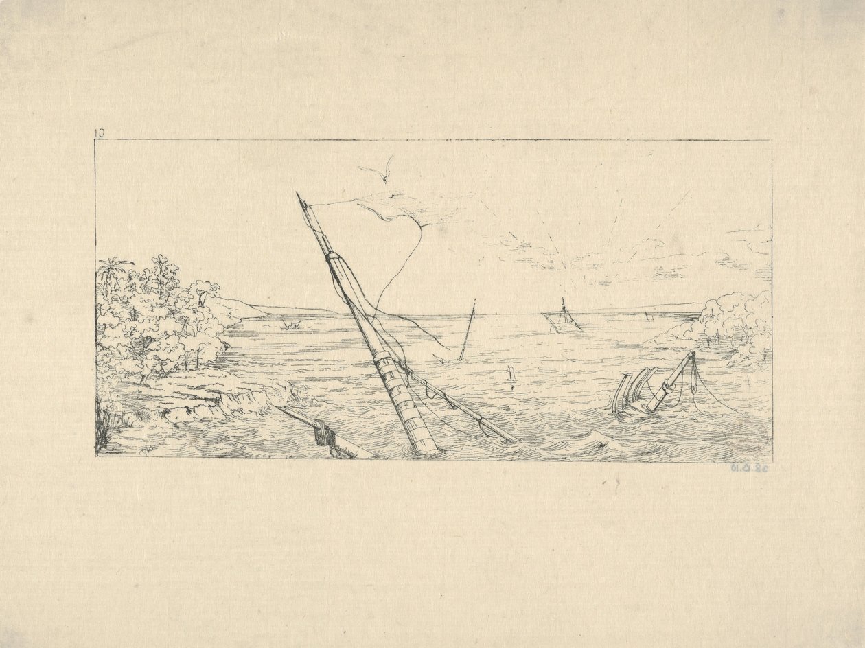 サウスカロライナ州チャールストン沖の石の封鎖、南軍戦争エッチング、1861-63年。 作： アダルバート・ジョン・ヴォルク