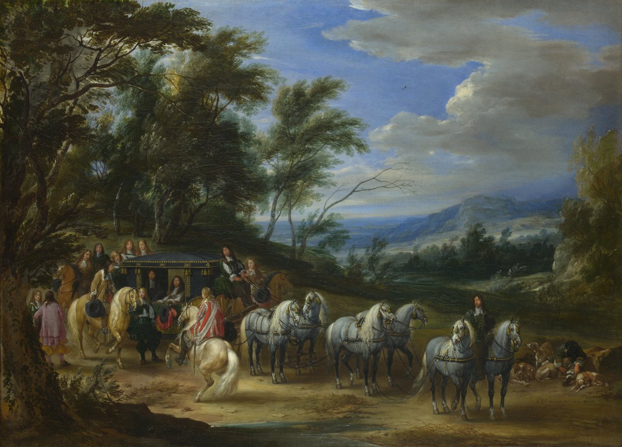 フィリップ・フランソワ・ダレンベルグと軍隊の会合、1662年 作： Adam Frans Meulen van der