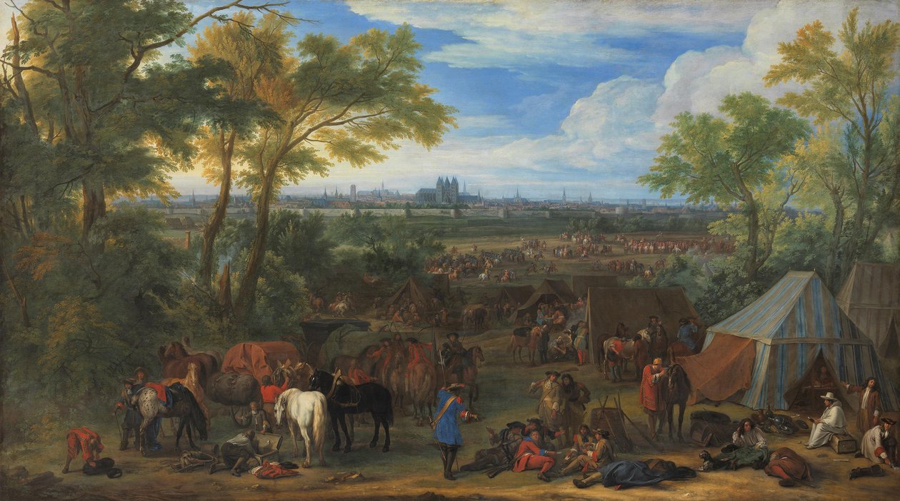 1667年、トゥルネーの前のルイ14世の軍隊 作： アダム・フランス・ファン・デル・ミューレン