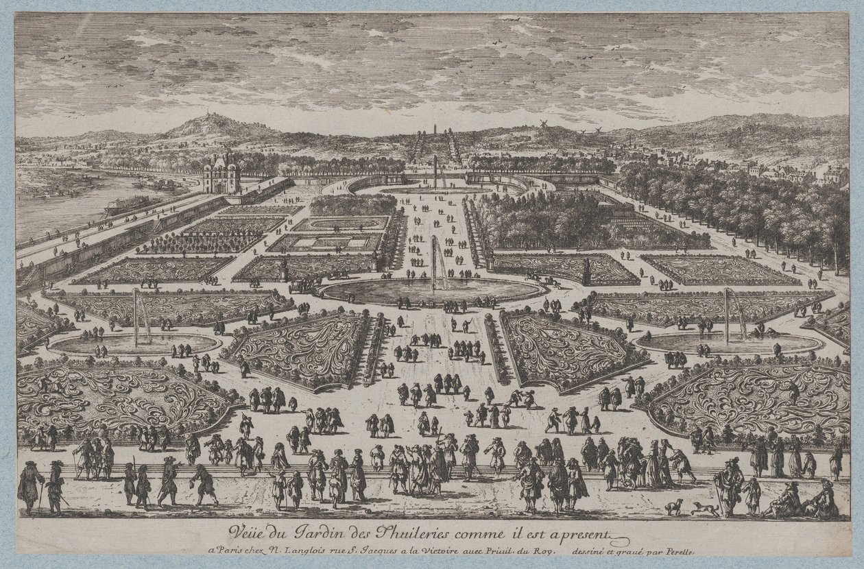 チュイルリー庭園、1680年、1680年。 作： アダム・ペレル