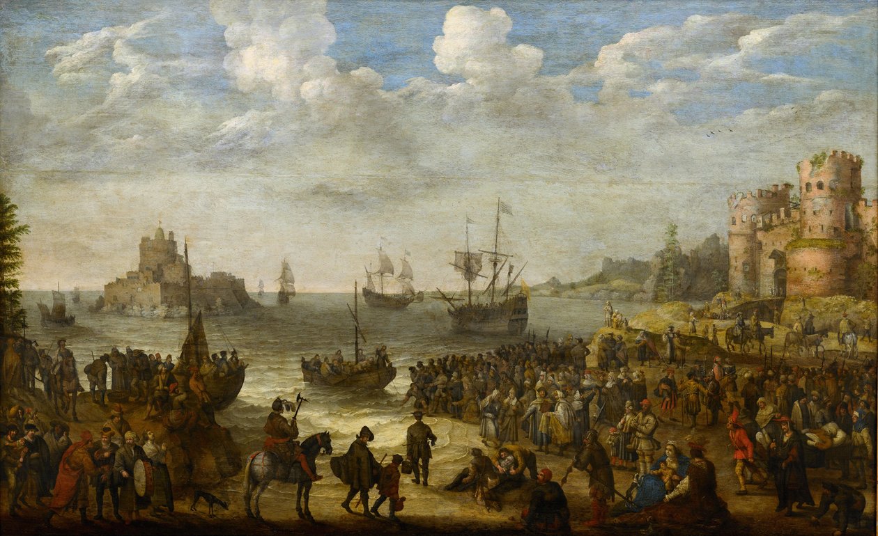 ガリラヤの海（ティベリアード湖）の船から説教するキリスト - par Willaerts, Adam (1577-1664).油彩・キャンバス 作： アダム・ウィラーツ