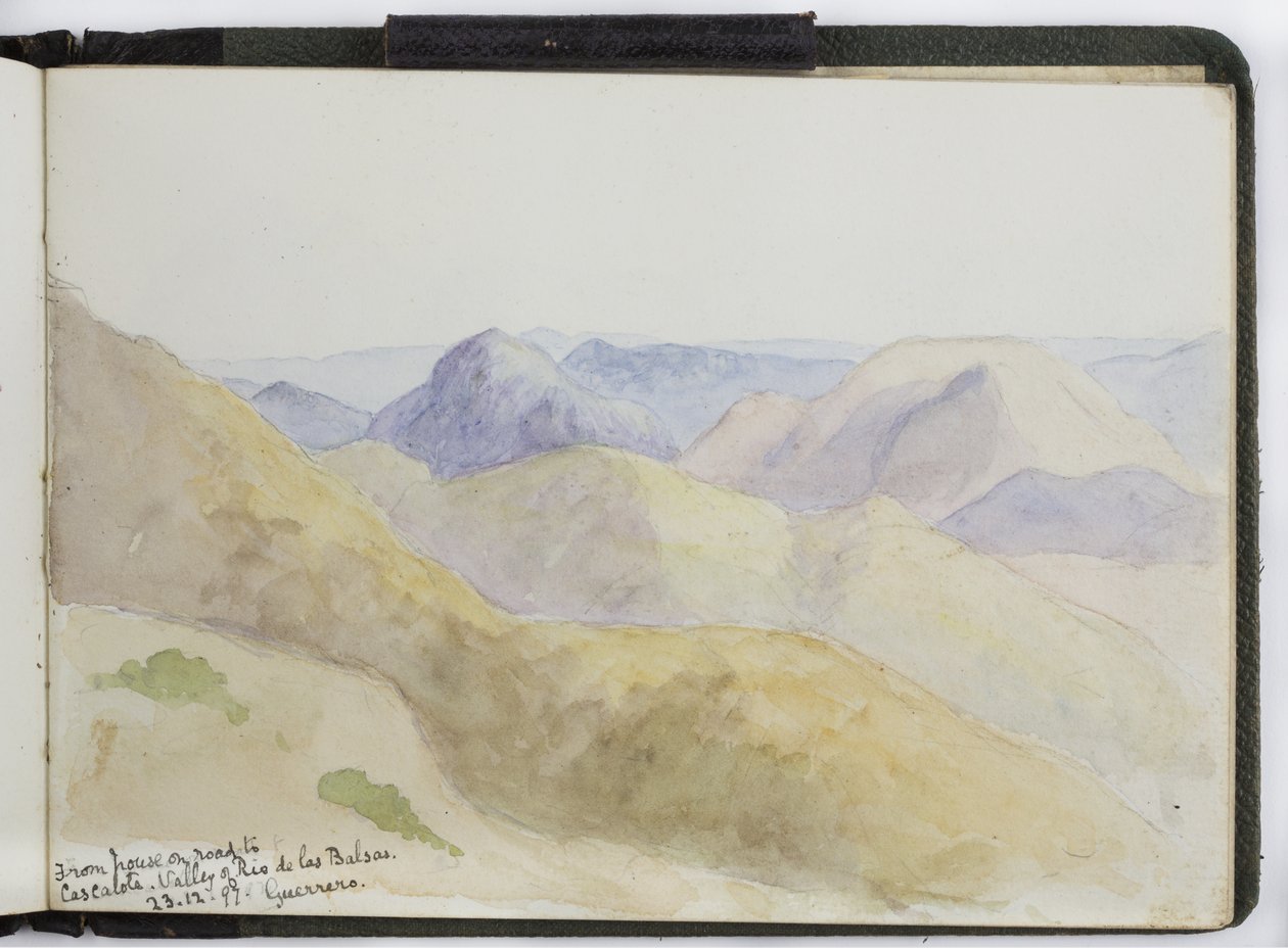 水彩画のスケッチブック、ドローイングとノート、メキシコ,1896-1898（水彩画 作： アデラ・ブレトン