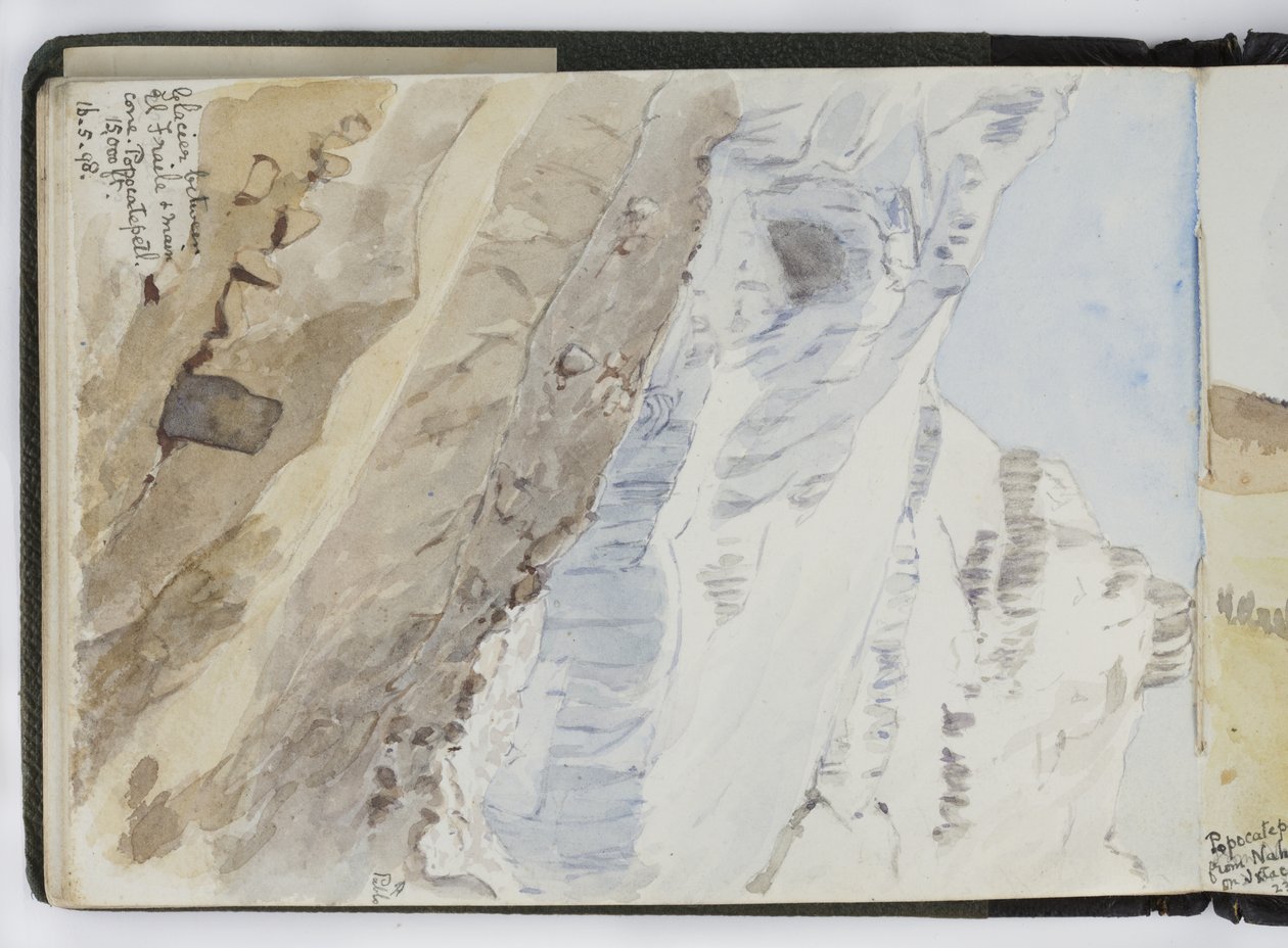 水彩画のスケッチブック、ドローイングとノート、メキシコ,1896-1898（水彩画 作： アデラ・ブレトン