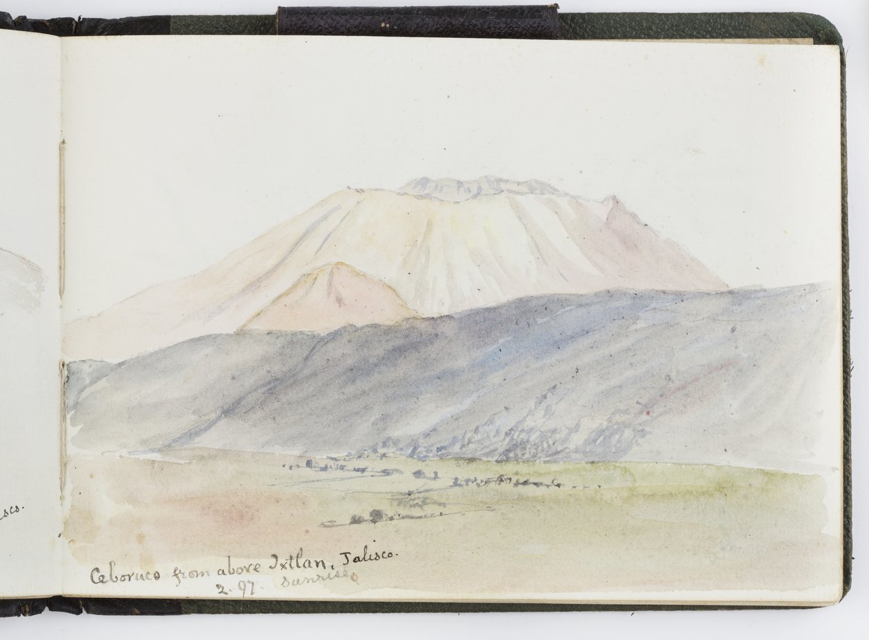 水彩画のスケッチブック、図面とメモ、メキシコ、1896-1898（水彩画） 作： アデラ・ブレトン