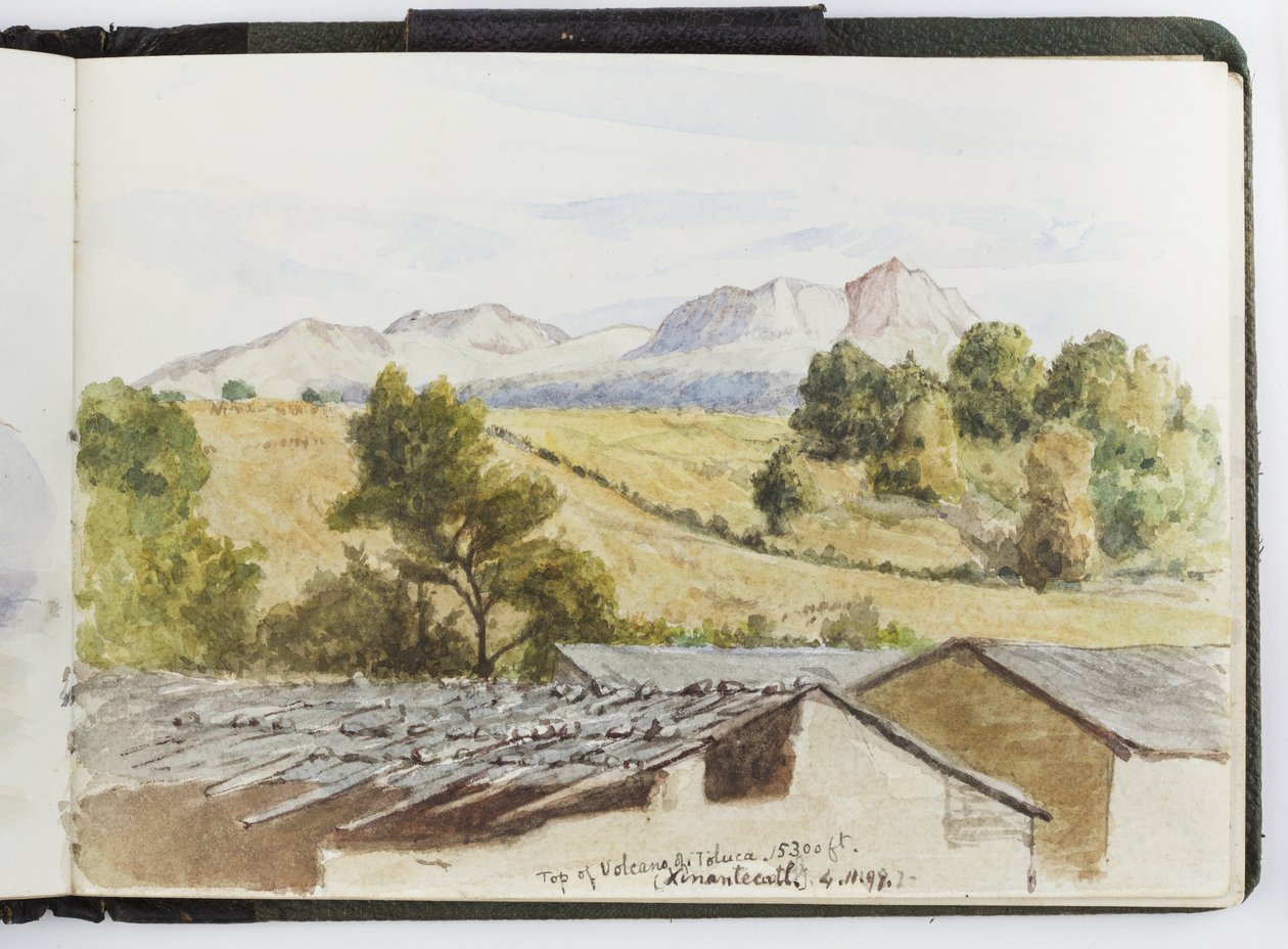 水彩画のスケッチブック、ドローイングとノート、メキシコ,1896-1898（水彩画 作： アデラ・ブレトン
