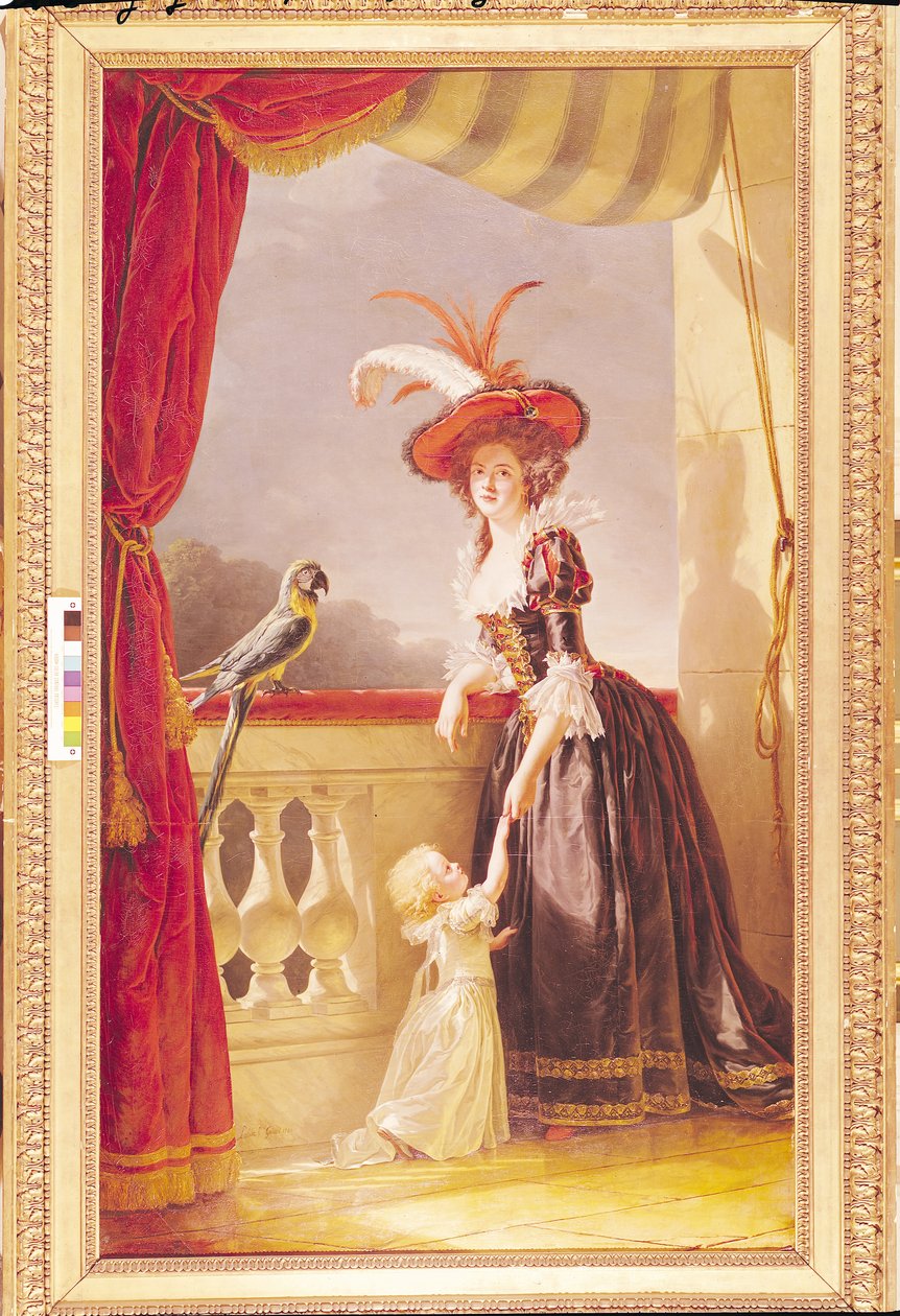 ルイーズエリザベスドフランスの肖像（1727-59）パルマ公爵夫人とその息子フェルディナンド（1751-1802）、1786年 作： アデレードラビレギヤード