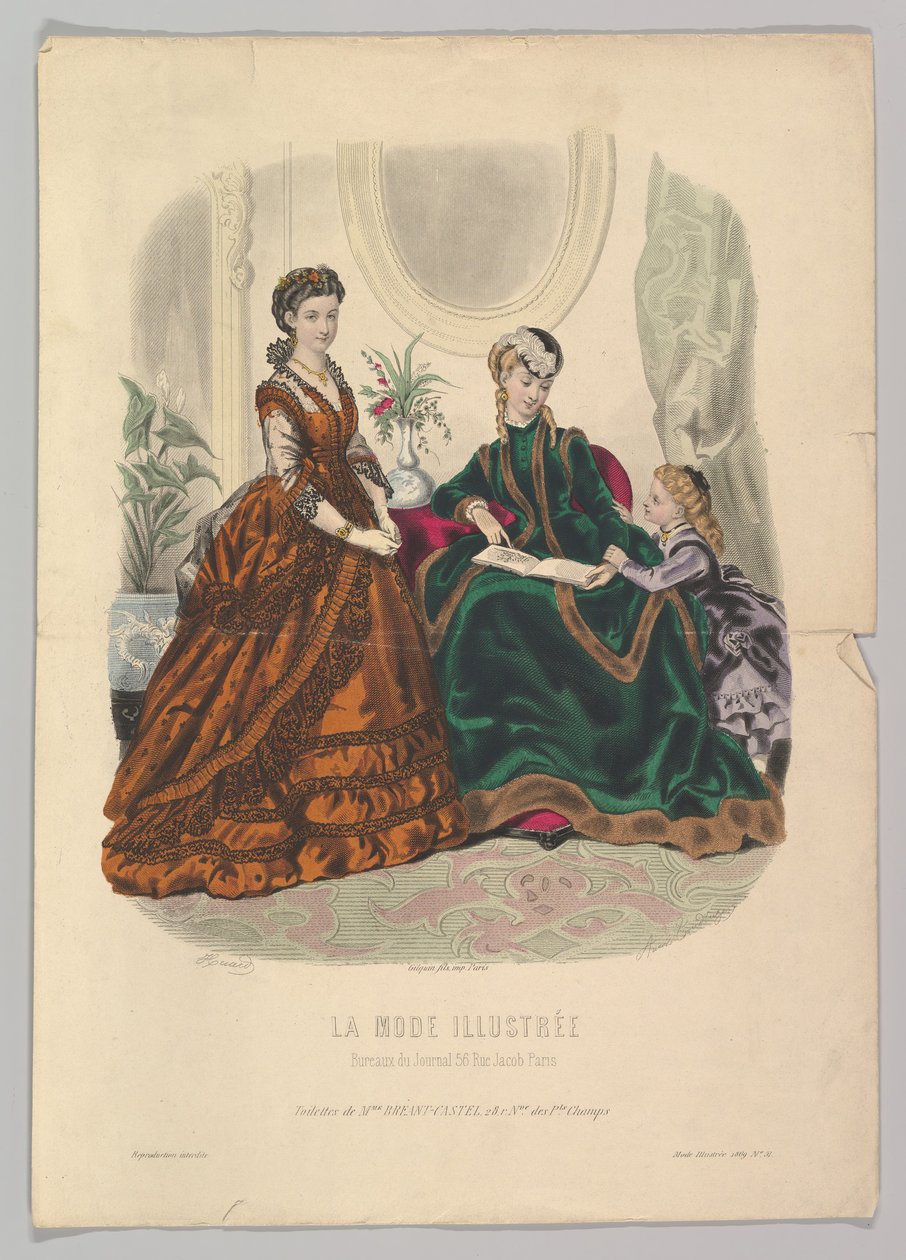 La Mode Illustrée の No. 51、1869 年。 作： アデルアナイスコリン