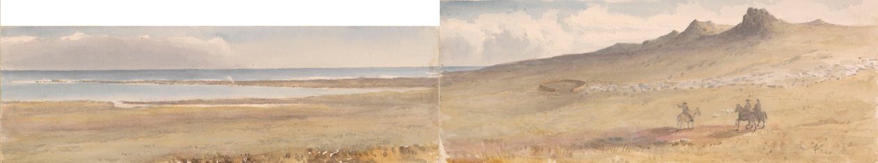 フォークランド諸島、マウント・ウィリアム、1849年5月（水彩画） 作： 提督サー・エドワード・ジェニーズ・ファンショー