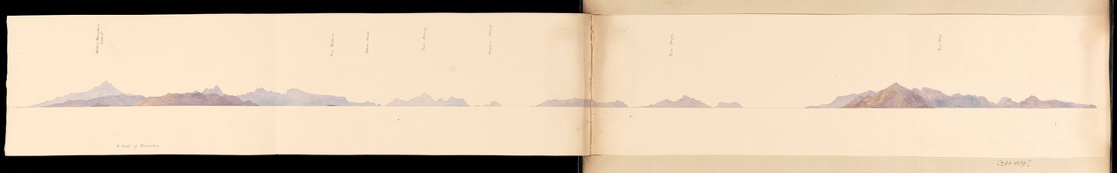 西インド諸島、北米、ボルネオのスクラップブックから見たスマトラ島北岸 1845年頃 （水彩画） 作： 提督サー・エドワード・ジェニーズ・ファンショー