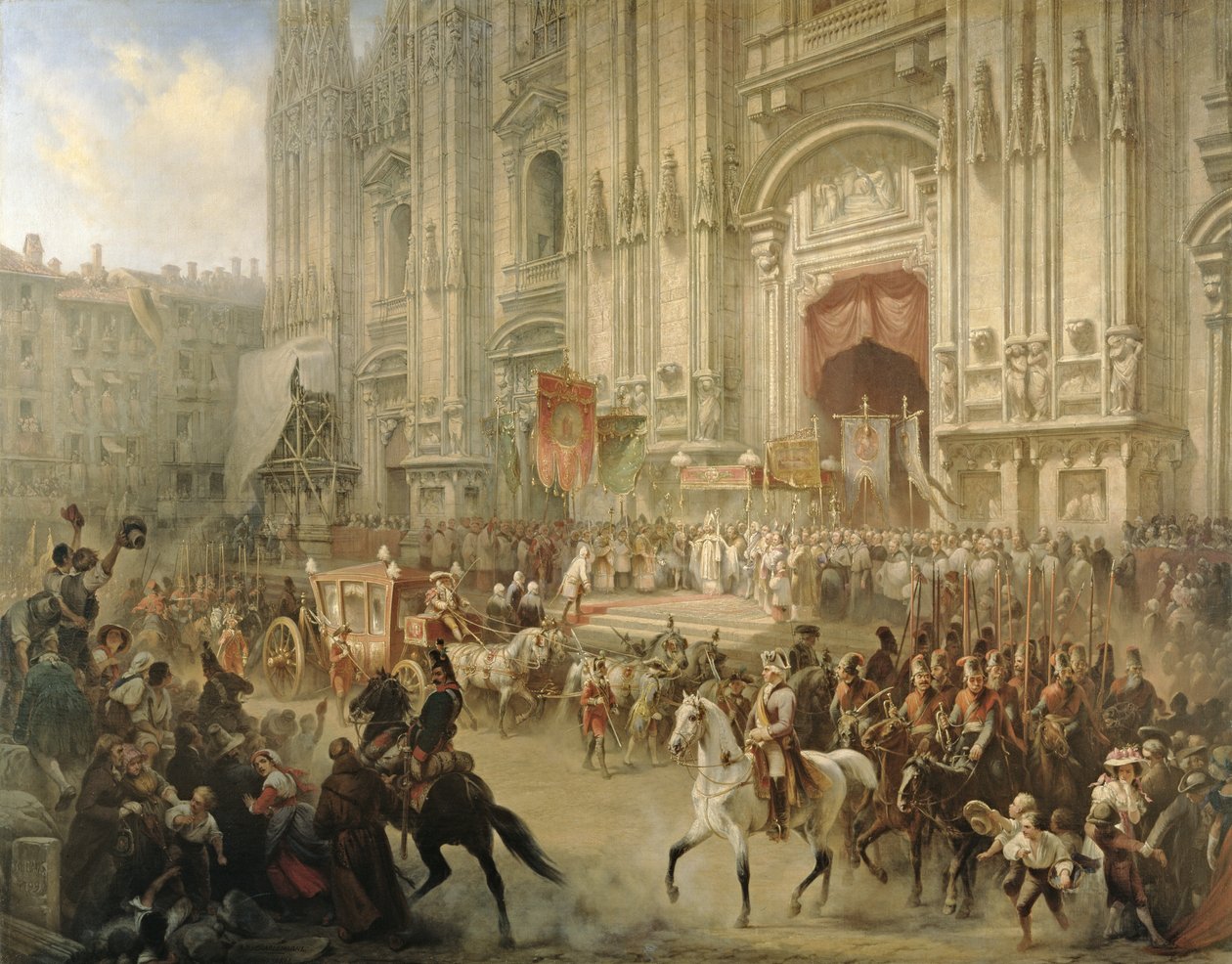 1799年4月、1850年頃にミラノで行われたアレクサンドルスボーロフ元帥の式典 作： アドルフ・ヨシフォウィッチ・シャルルマーニュ