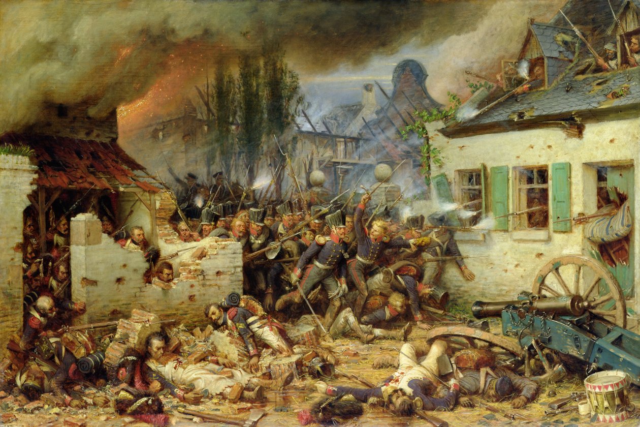 ウォータールーの戦い、1863年にプランスノワでプロイセンを攻撃 作： アドルフ・ノーザン