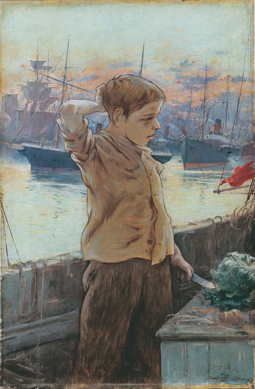 船の少年、1887 作： アドルフォ・ギアルド・イ・ララウリ