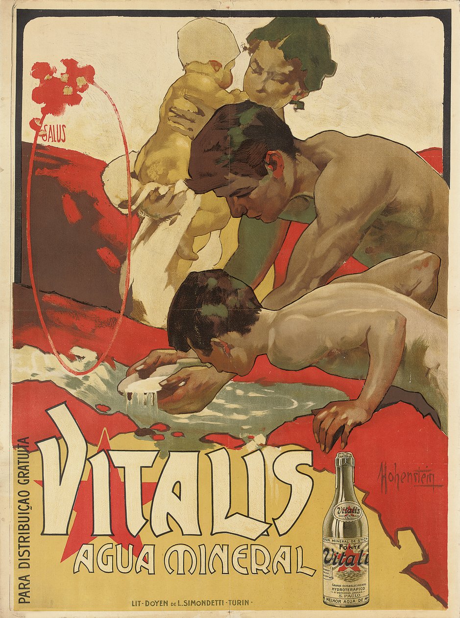 ミネラルウォーター「ビタリス」の宣伝ポスター、1895 作： アドルフ・ホーヘンシュタイン