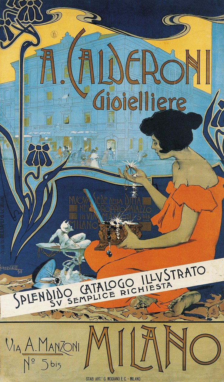 ジュエラーA.カルデローニA.カルデローニジュエラー、ミラノ、1898 作： アドルフ・ホーヘンシュタイン