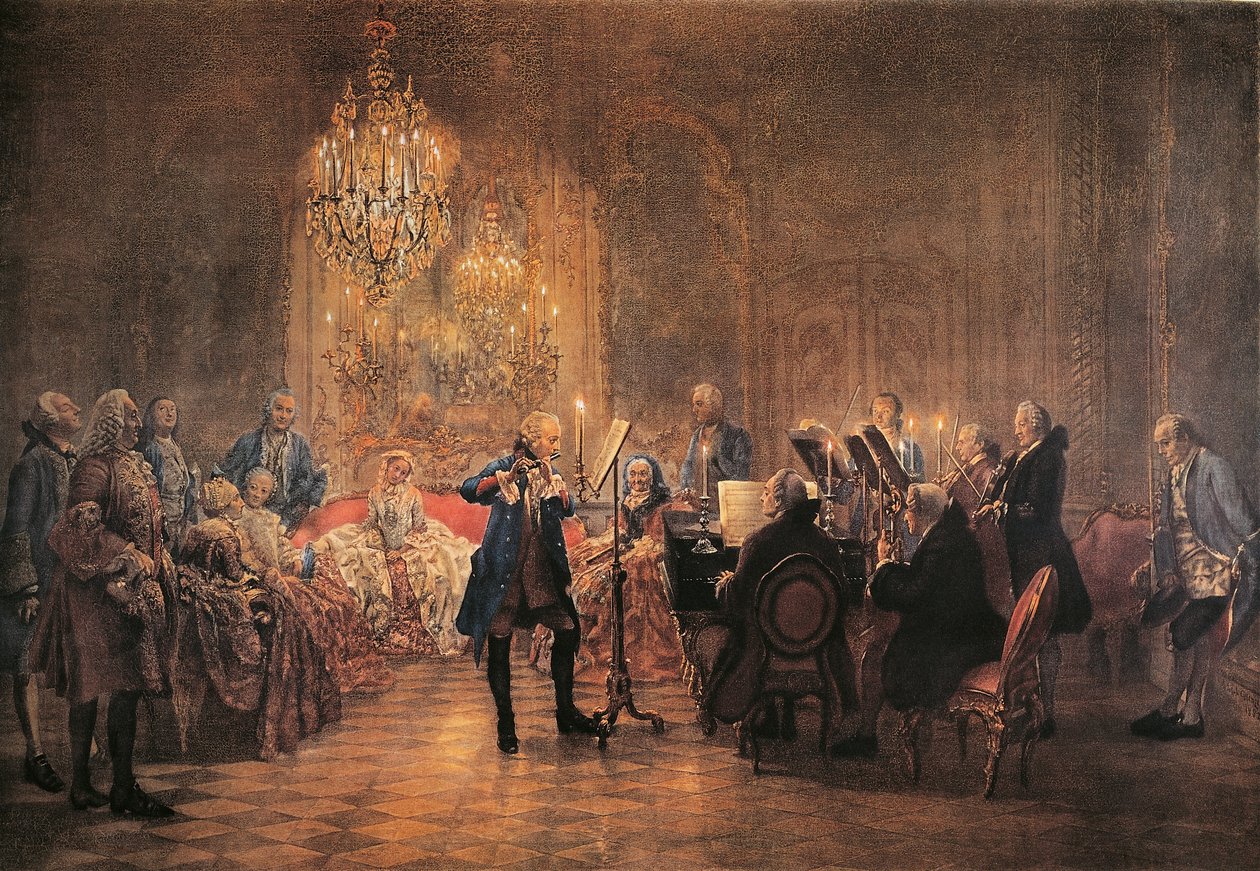 フレデリック・ザ・グレートとのフルートのためのコンサート in Sanssouci 作： アドルフ・メンゼル
