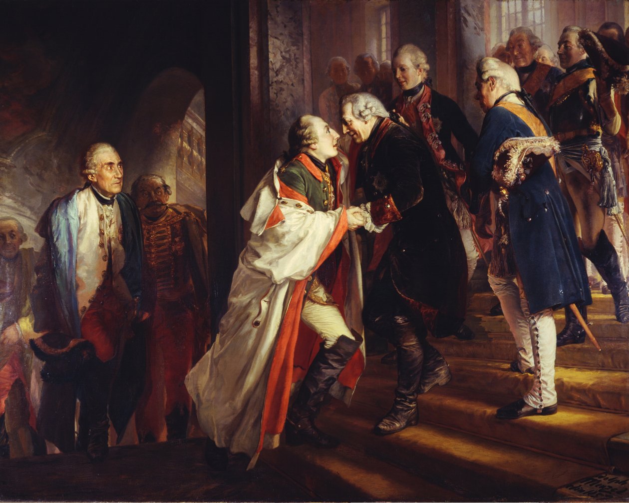 1769年、ナイセにおけるフリードリヒ2世とヨーゼフ2世皇帝の会談 作： アドルフ・メンゼル