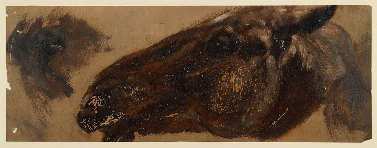 馬の頭が左を向いており、目の部分が繰り返し描かれている 作： アドルフ・メンゼル