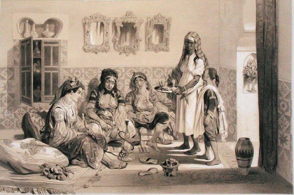 アルジェの女たち（1830年にアルジェを占領したフランス遠征軍を記念した巻物より）（リトグラフ 作： アドルフジャンバプティストバイヨ